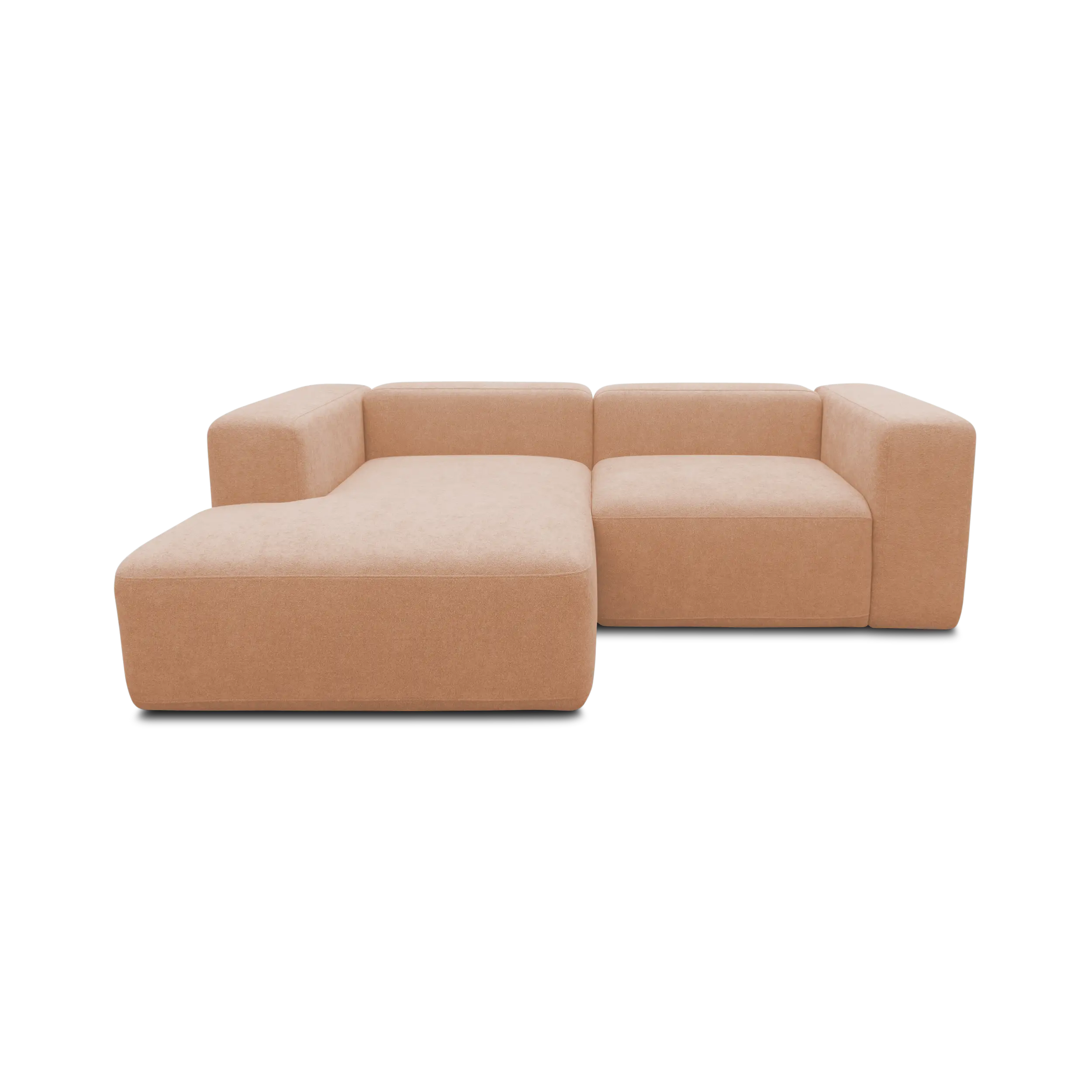 Ecksofa klein, Longchair links, Lachs