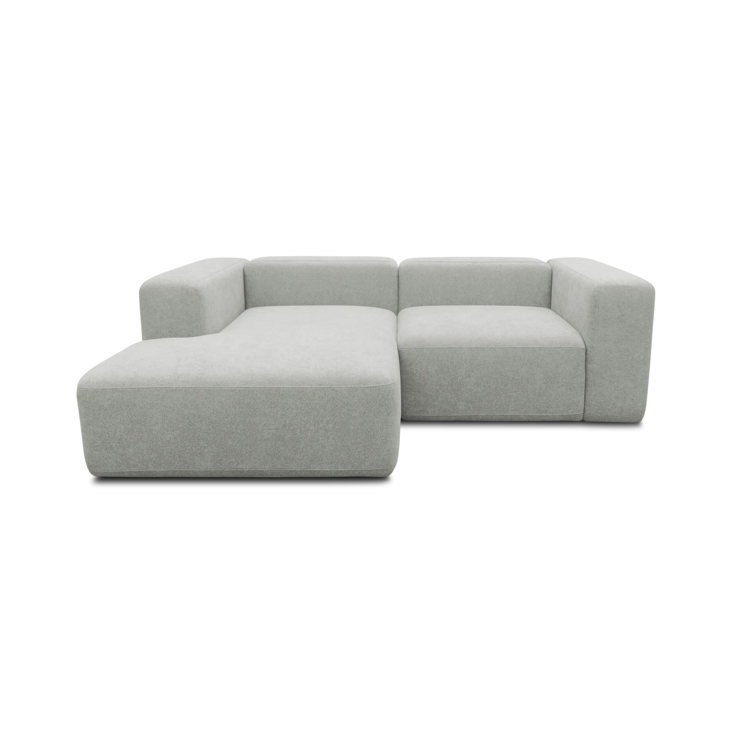Ecksofa klein, Longchair links, Platin