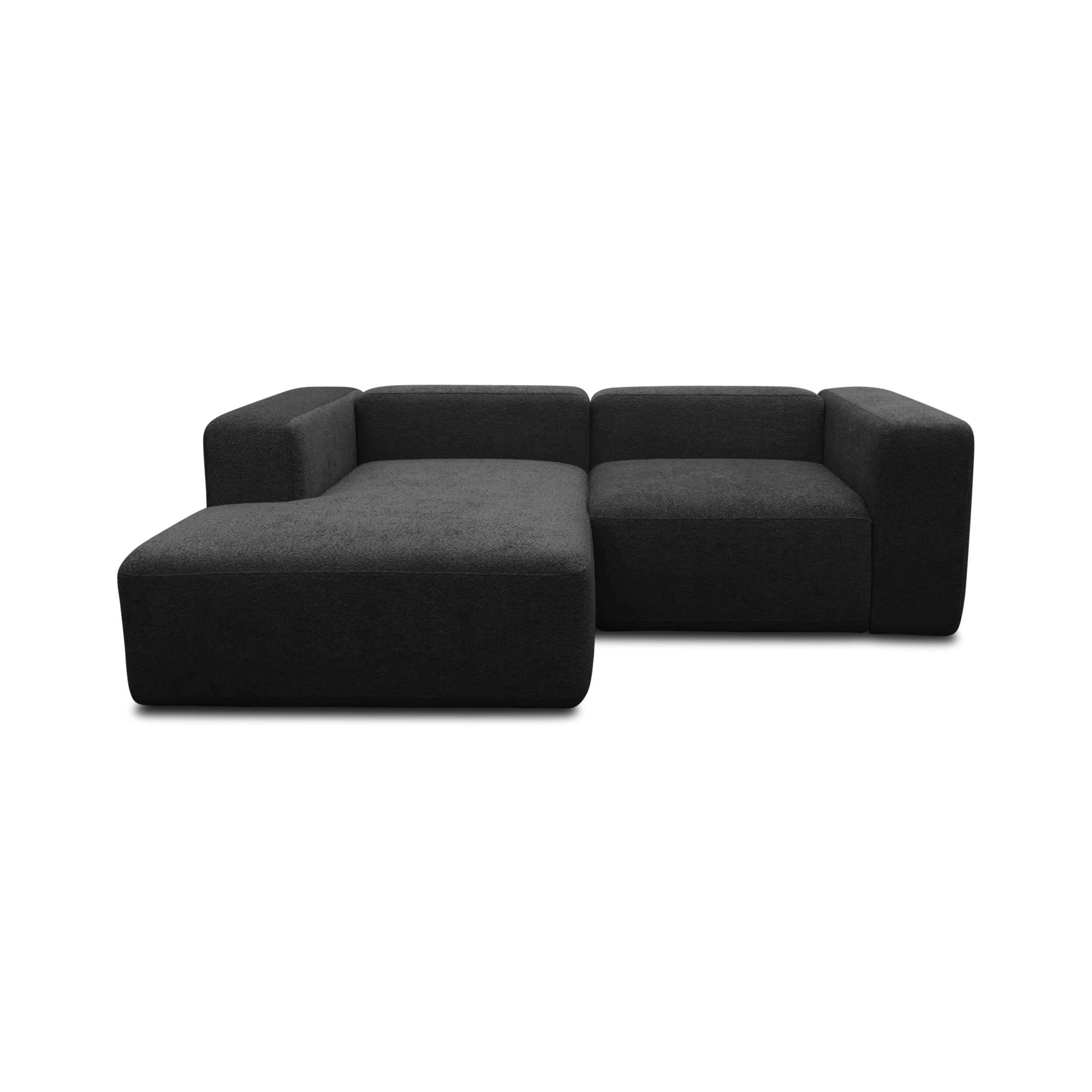 Ecksofa klein, Longchair links, Black