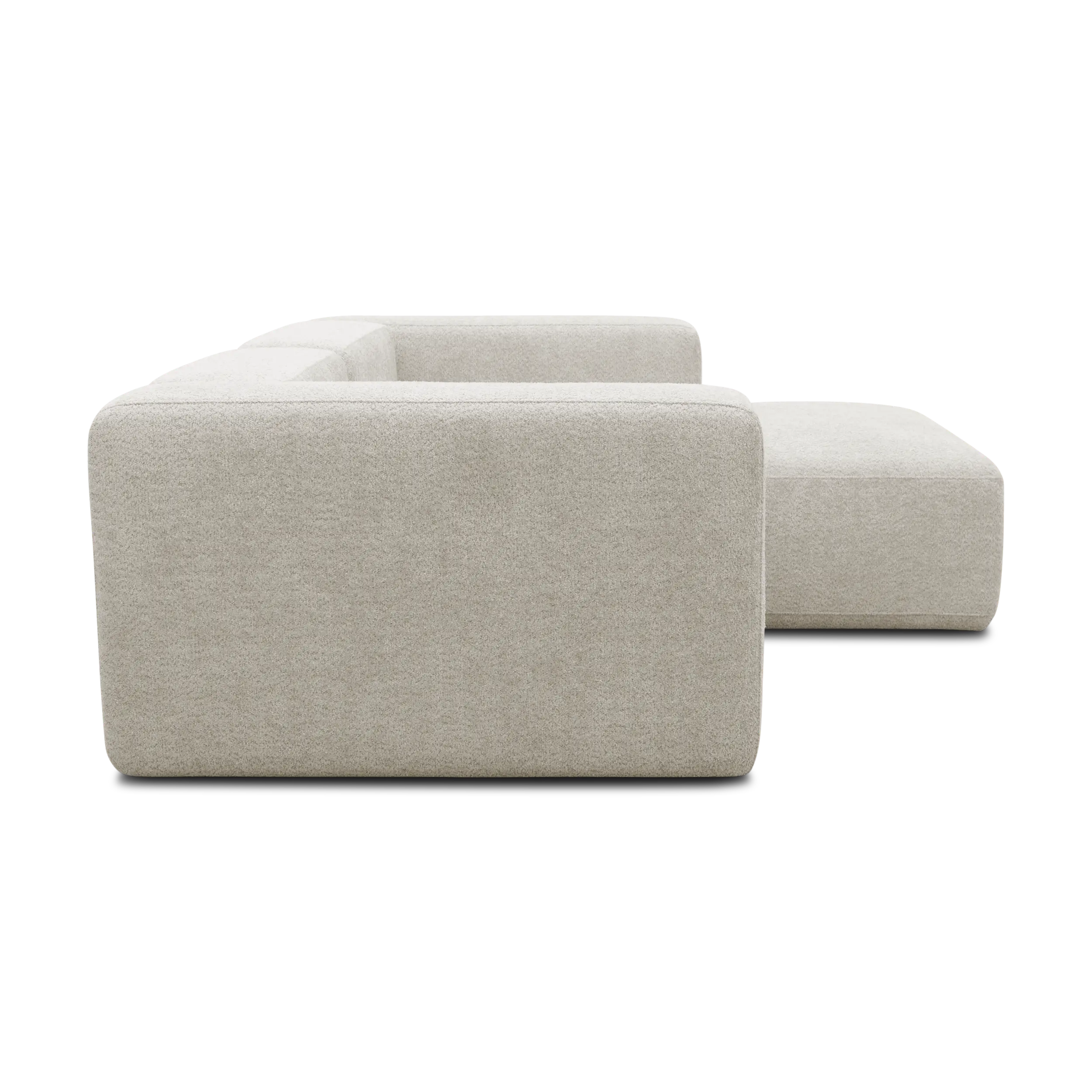 Ecksofa klein, Longchair rechts, Creme