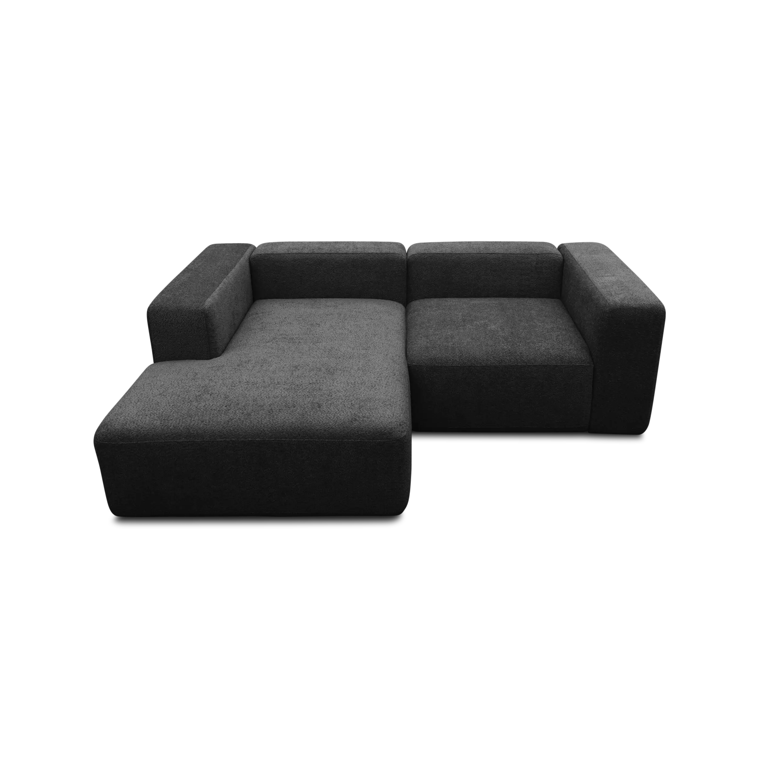 Ecksofa klein, Longchair links, Black