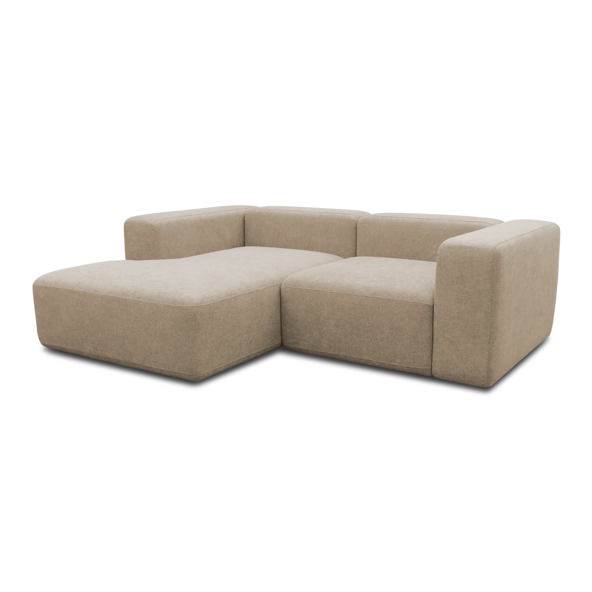 Ecksofa klein, Longchair links, Taupe