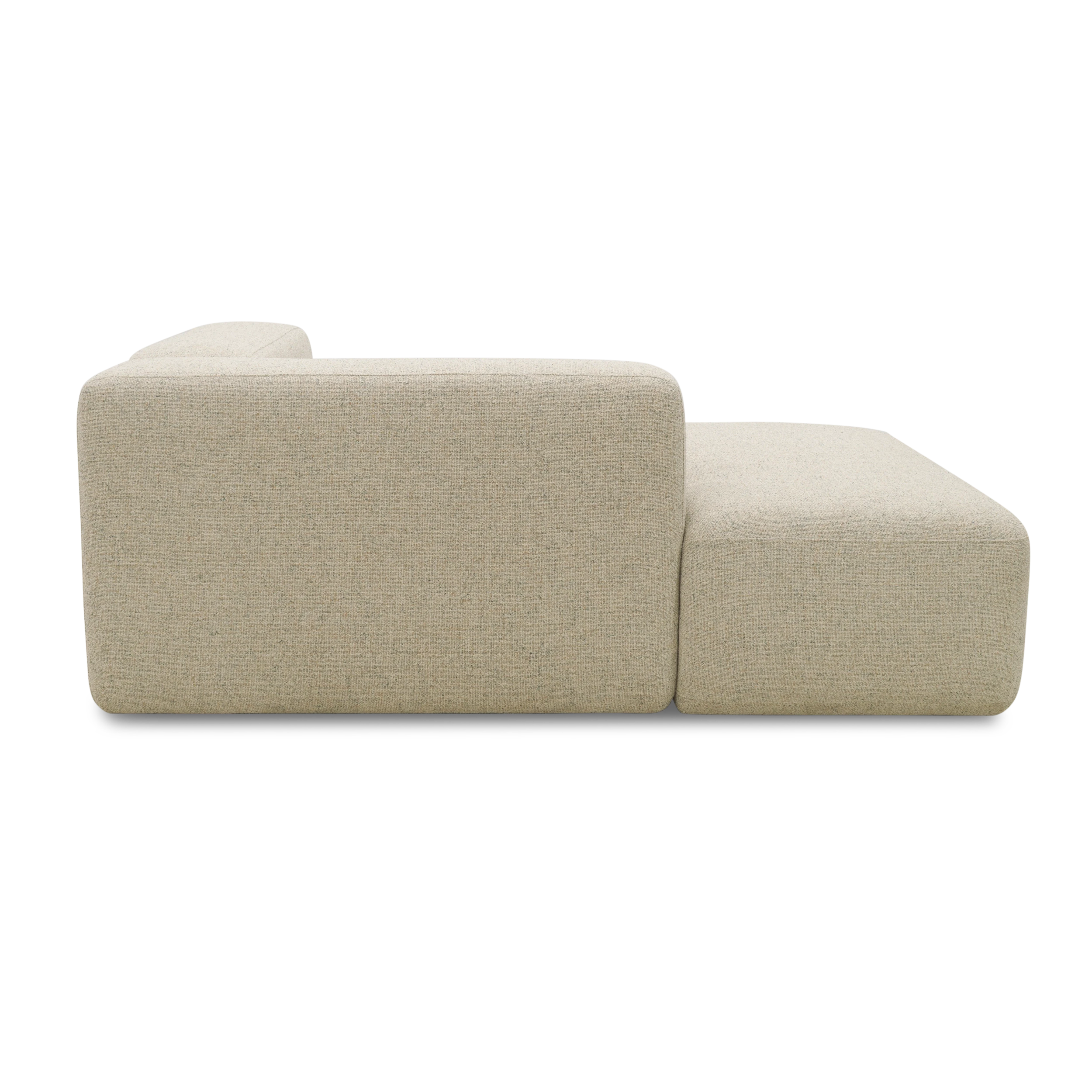 Longchair-Modul links, Beige-Petrol
