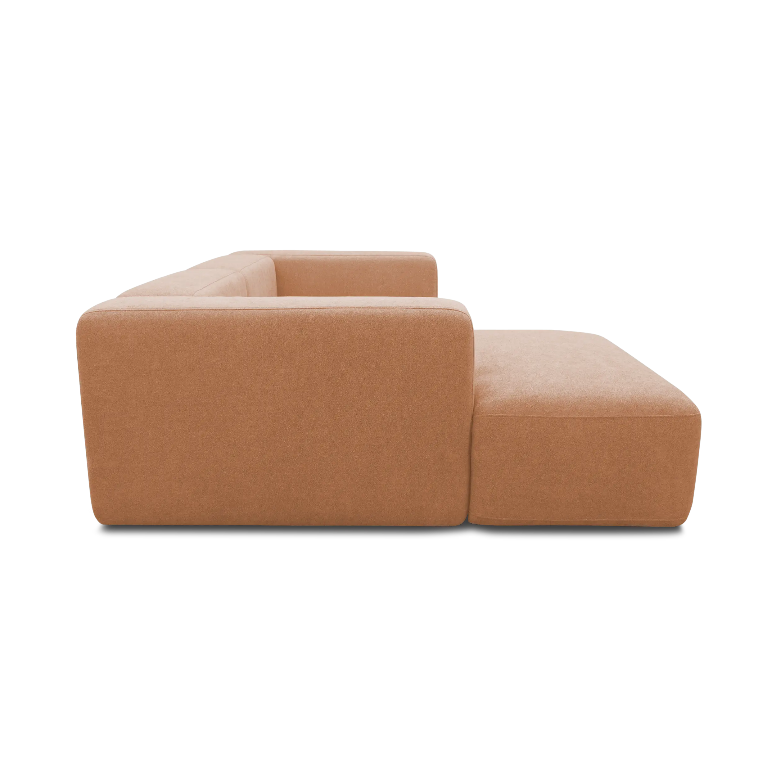 Ecksofa klein, Longchair links, Lachs