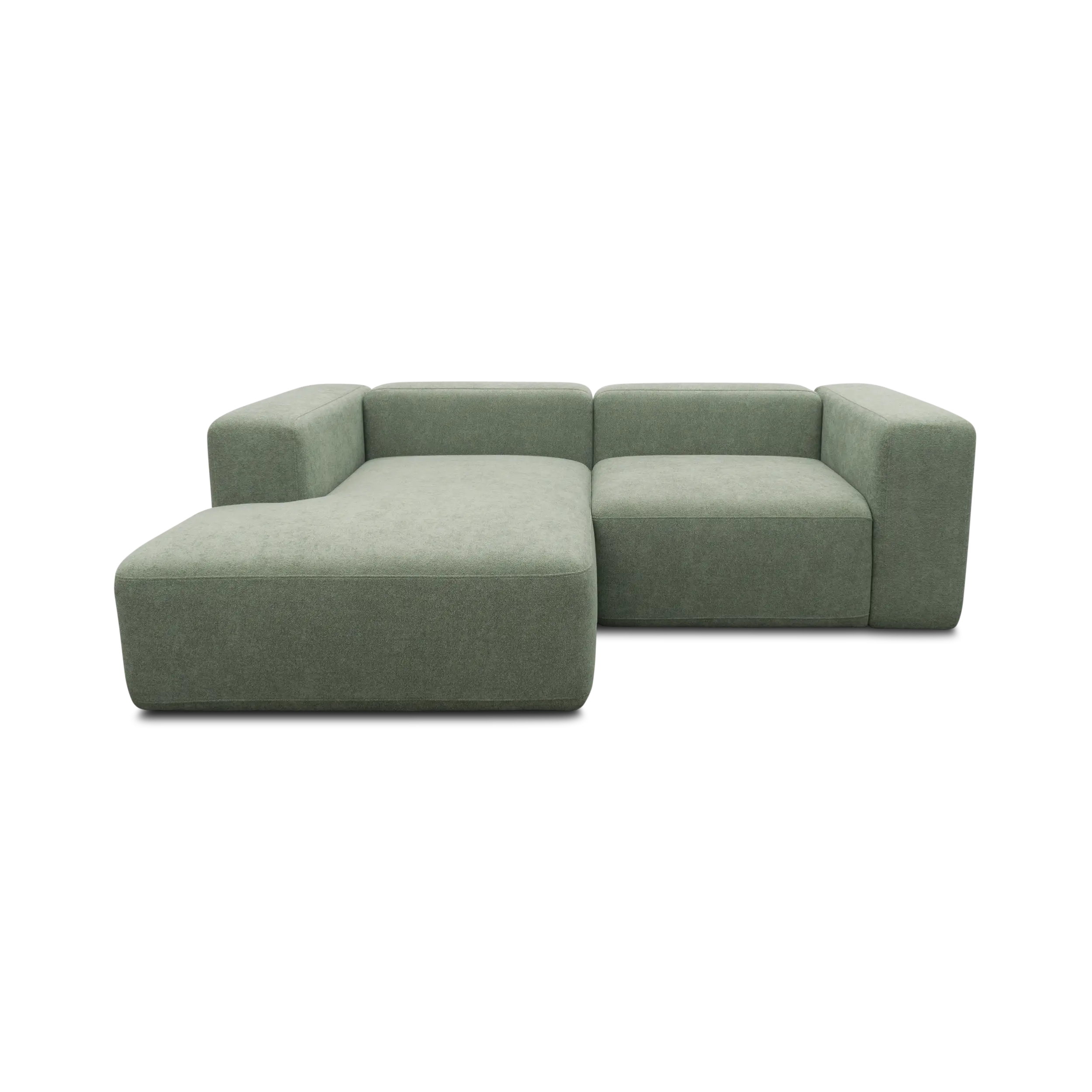 Ecksofa klein, Longchair links, Eukalyptus