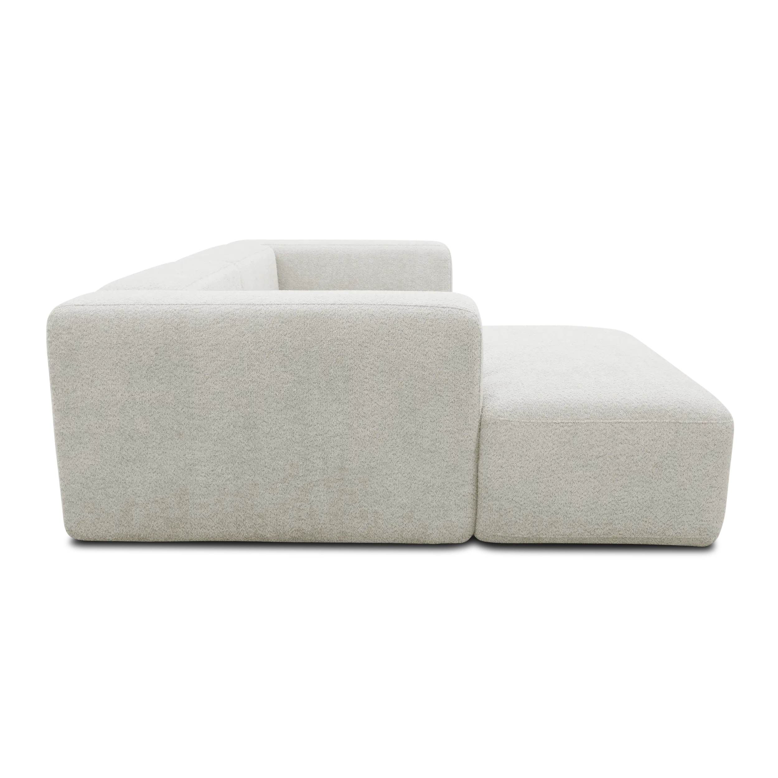 Ecksofa klein, Longchair links, Ivory