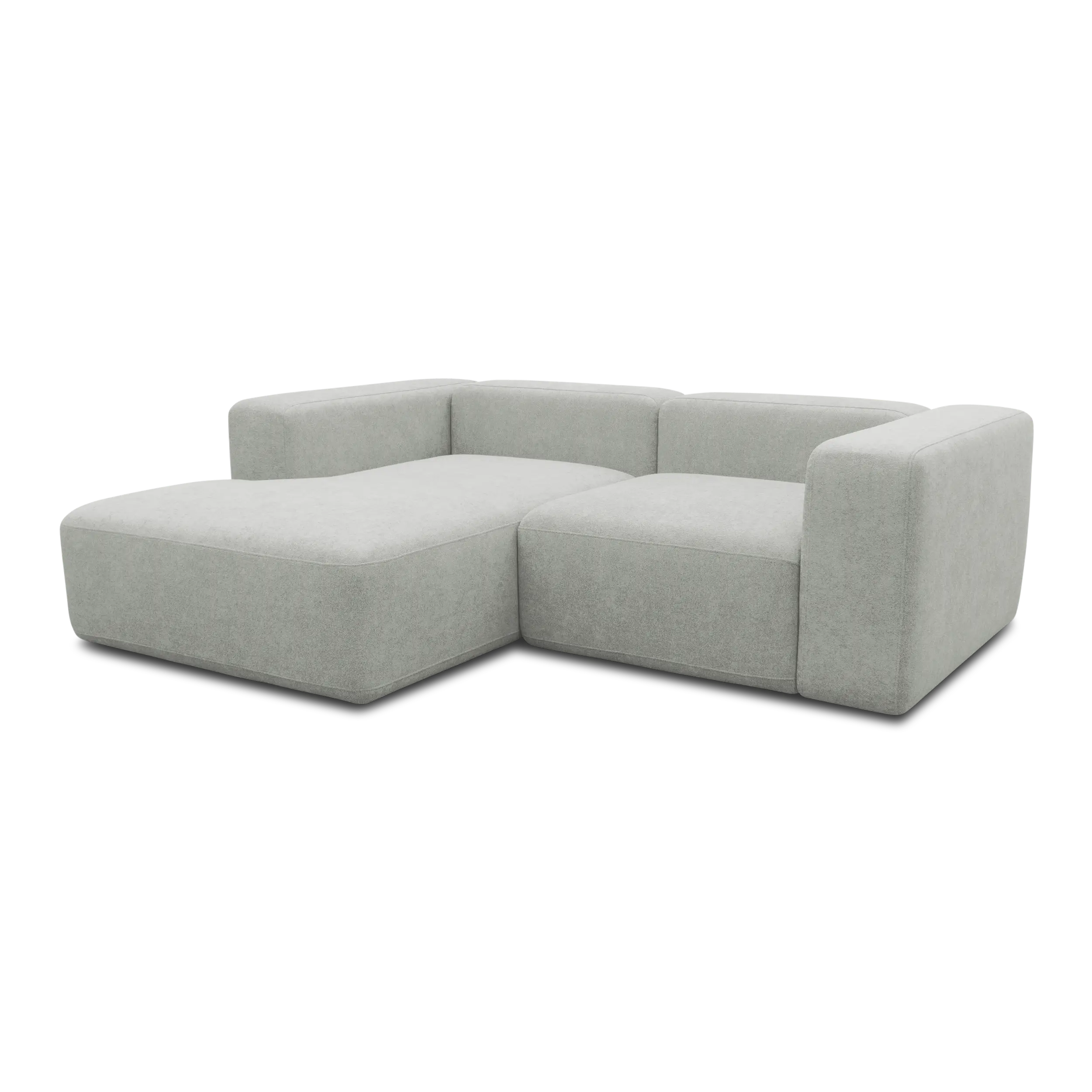 Ecksofa klein, Longchair links, Platin