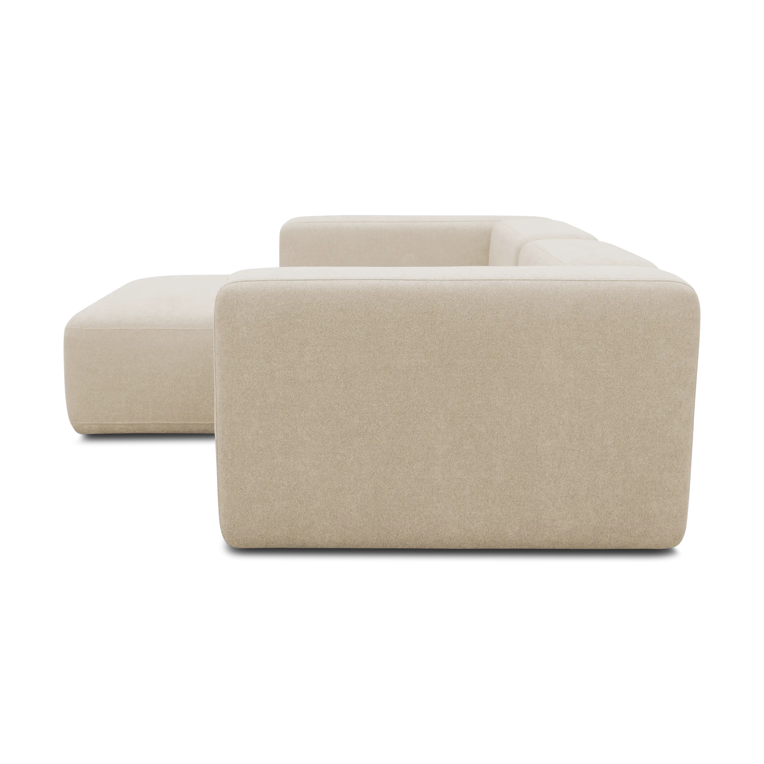 Ecksofa klein, Longchair links, Beige