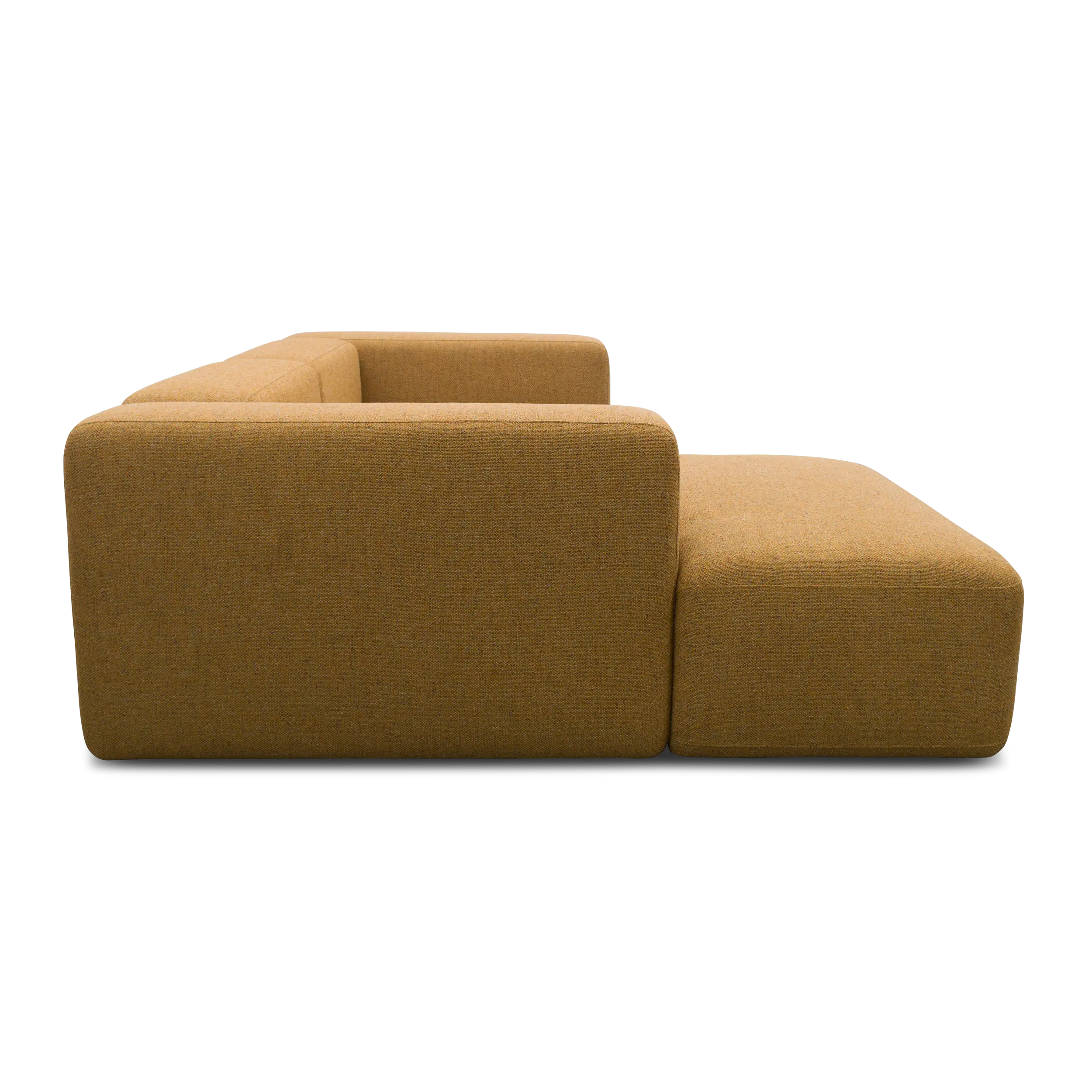 Modulsofa Vario, Ecksofa klein, Longchair links, Curry-Meliert