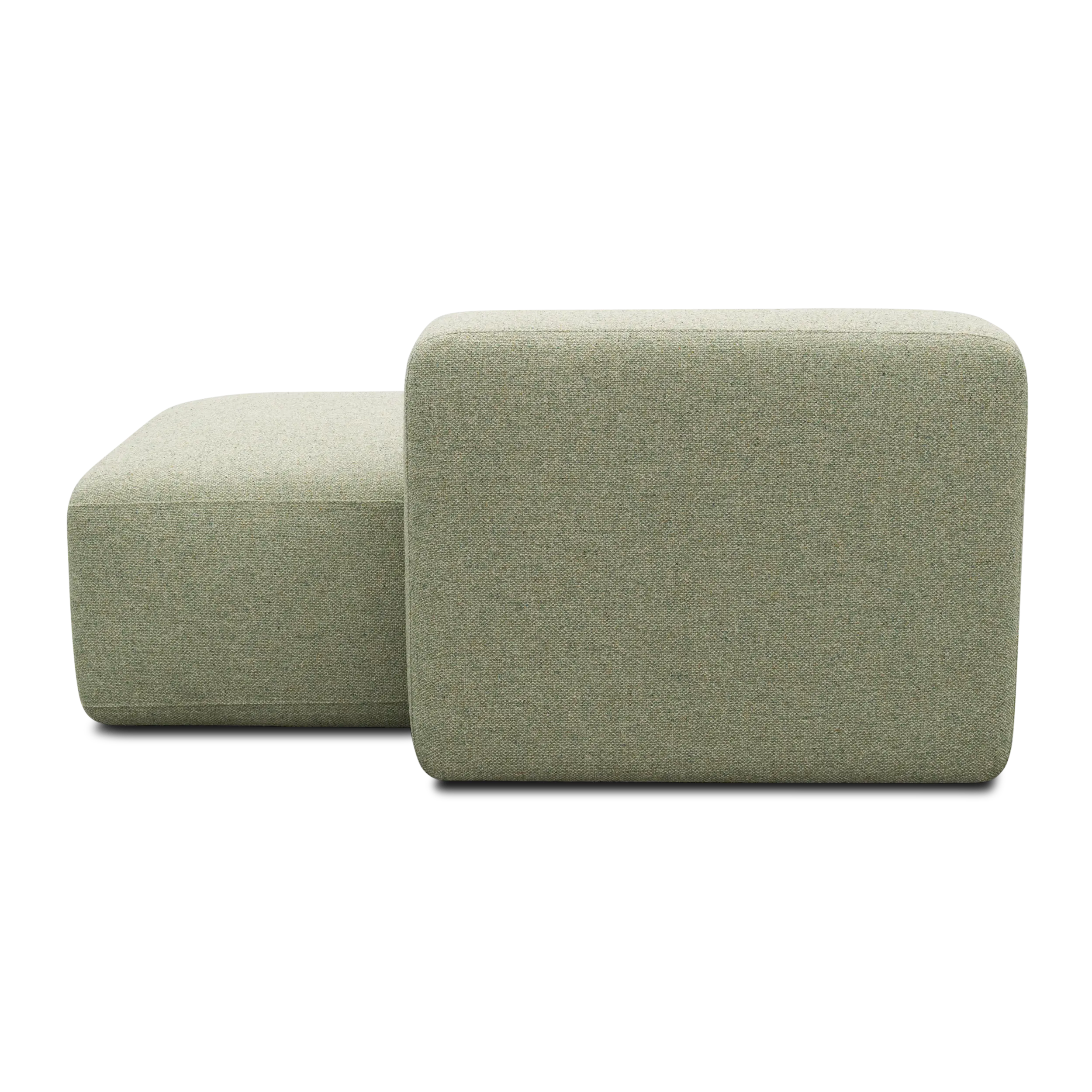 Ottomane-Modul rechts, Creme-Grün