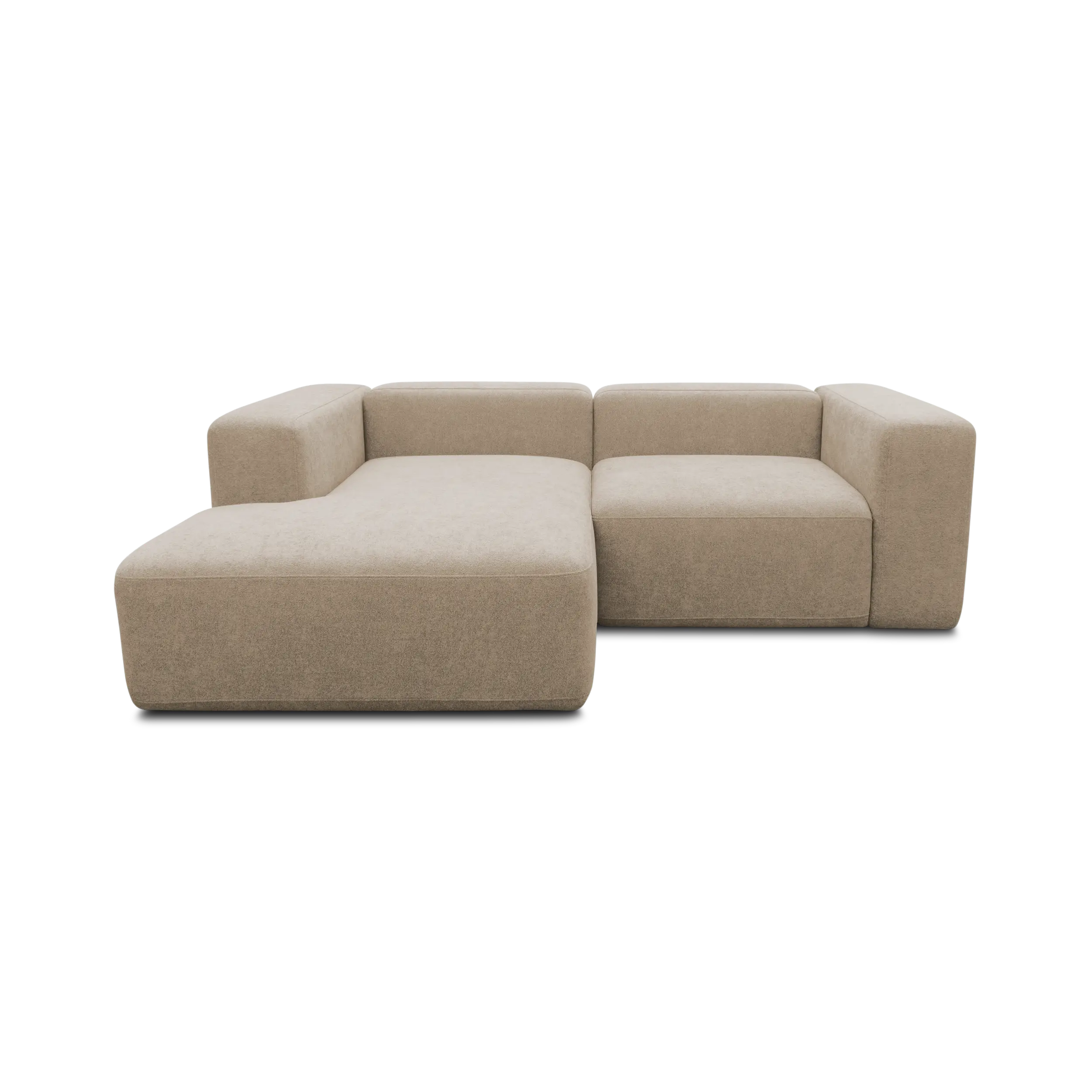 Ecksofa klein, Longchair links, Taupe