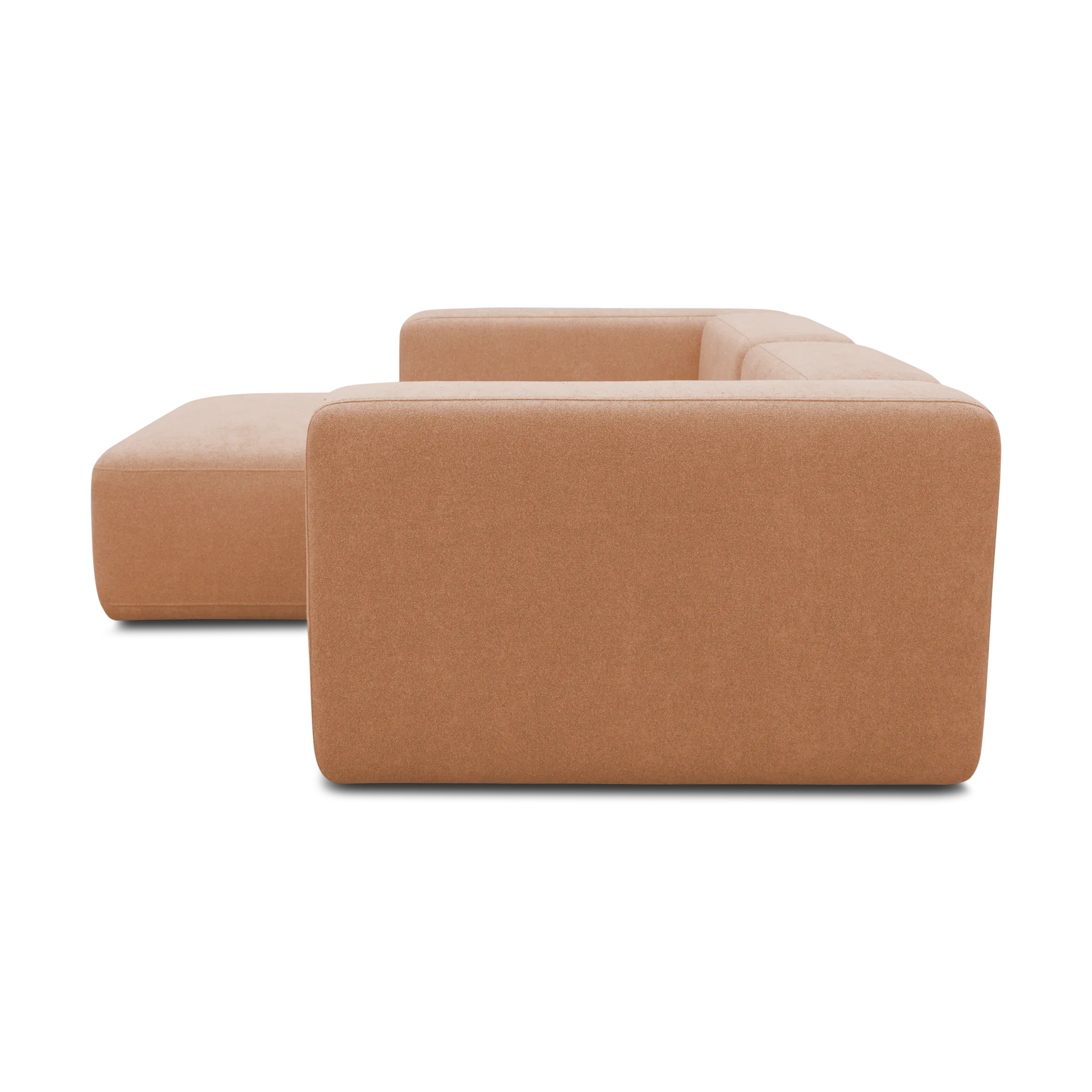 Ecksofa klein, Longchair links, Lachs