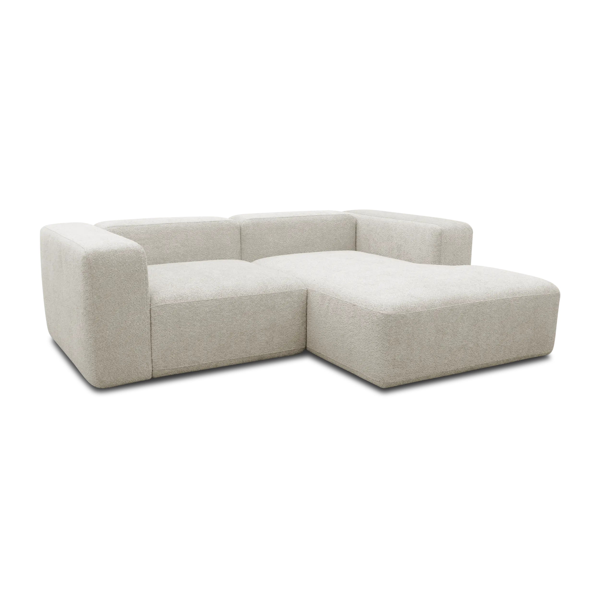 Ecksofa klein, Longchair rechts, Creme
