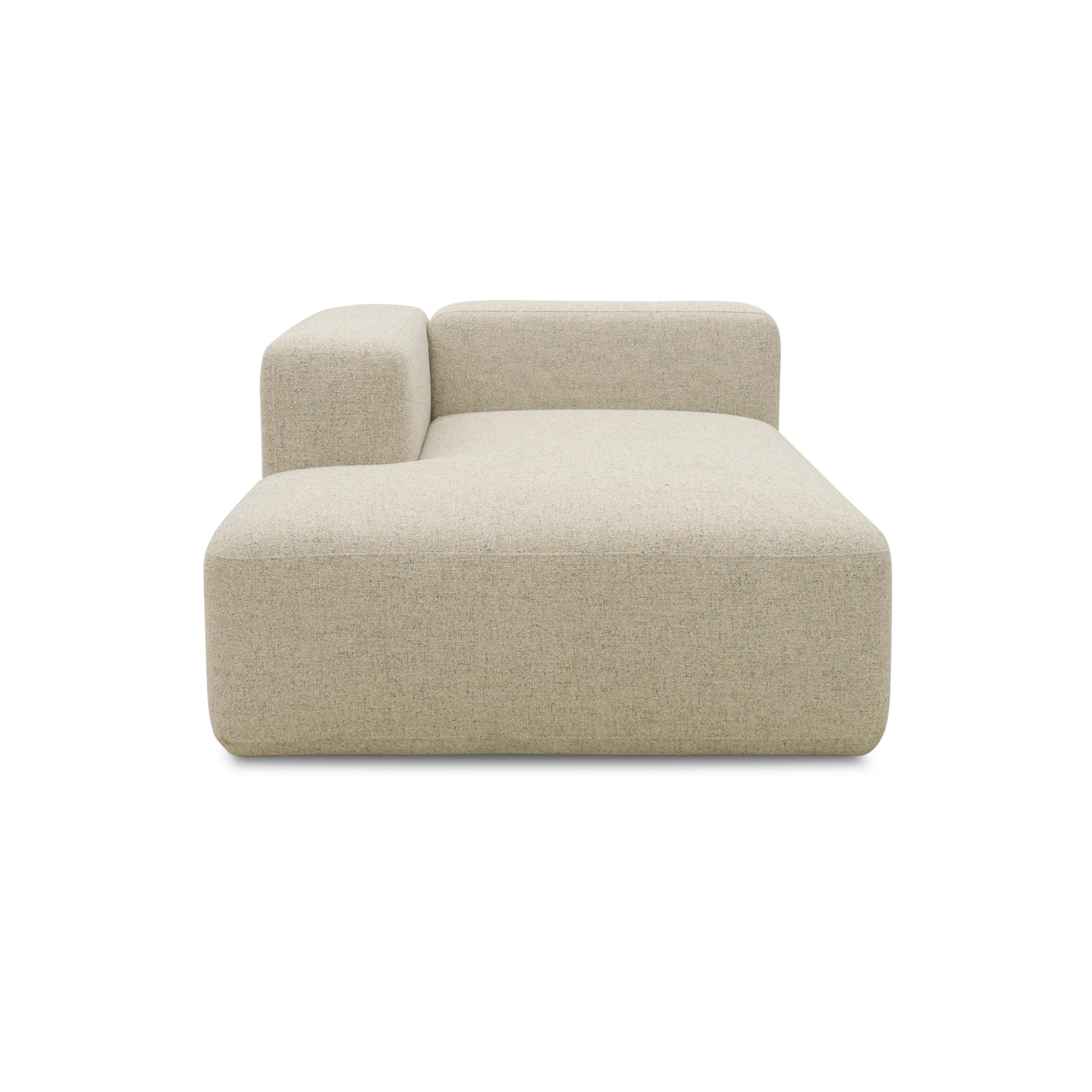 Longchair-Modul links, Beige-Petrol