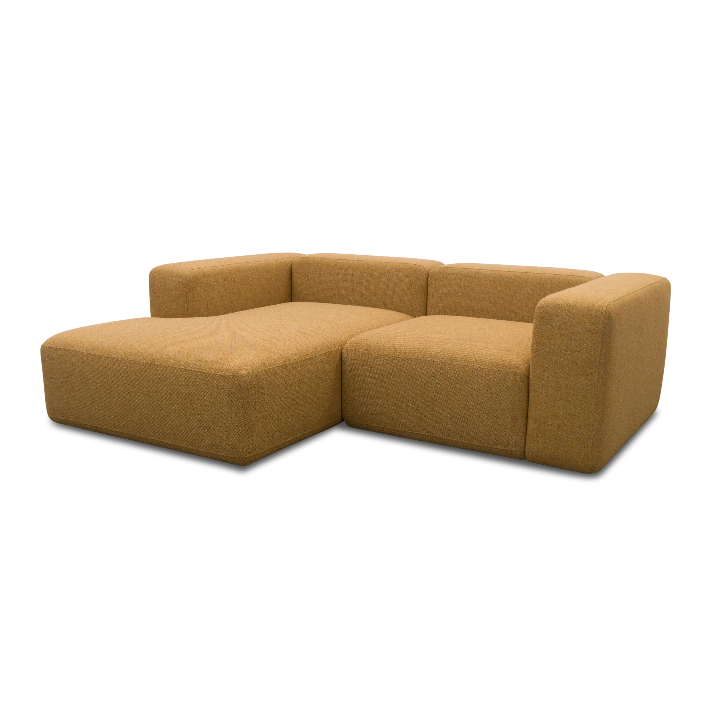 Ecksofa klein, Longchair links, Curry-Meliert