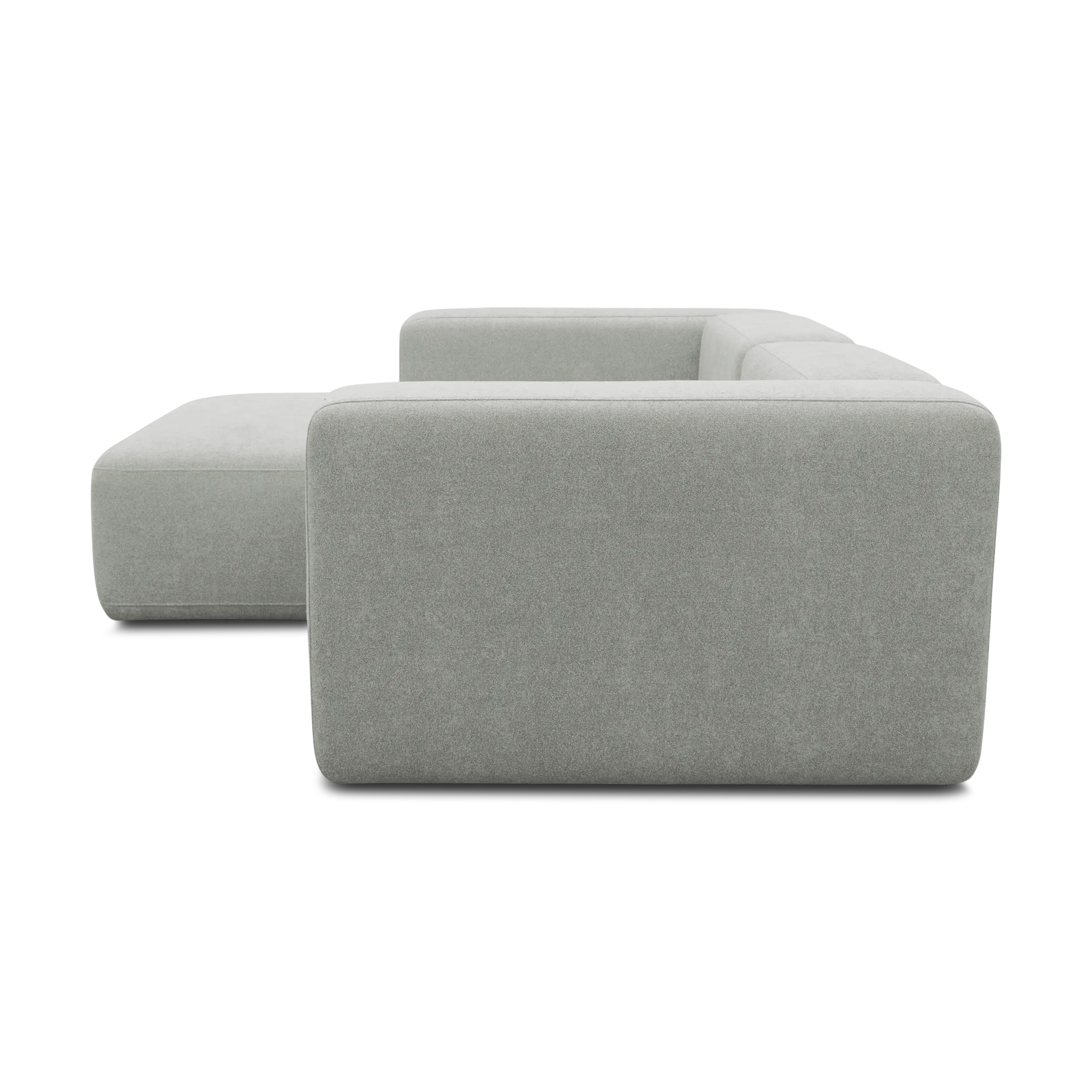 Ecksofa klein, Longchair links, Platin