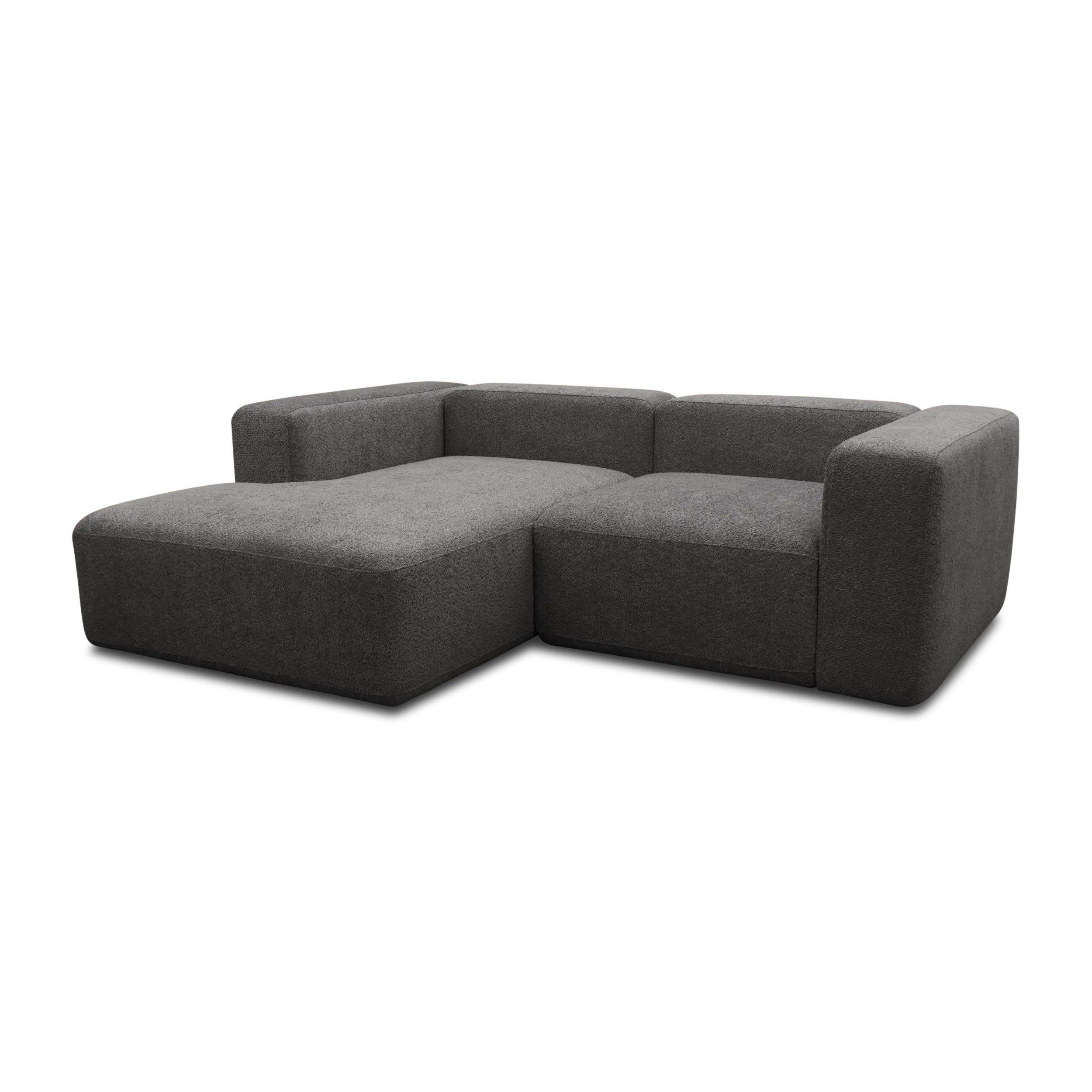 Ecksofa klein, Longchair links, Graphite