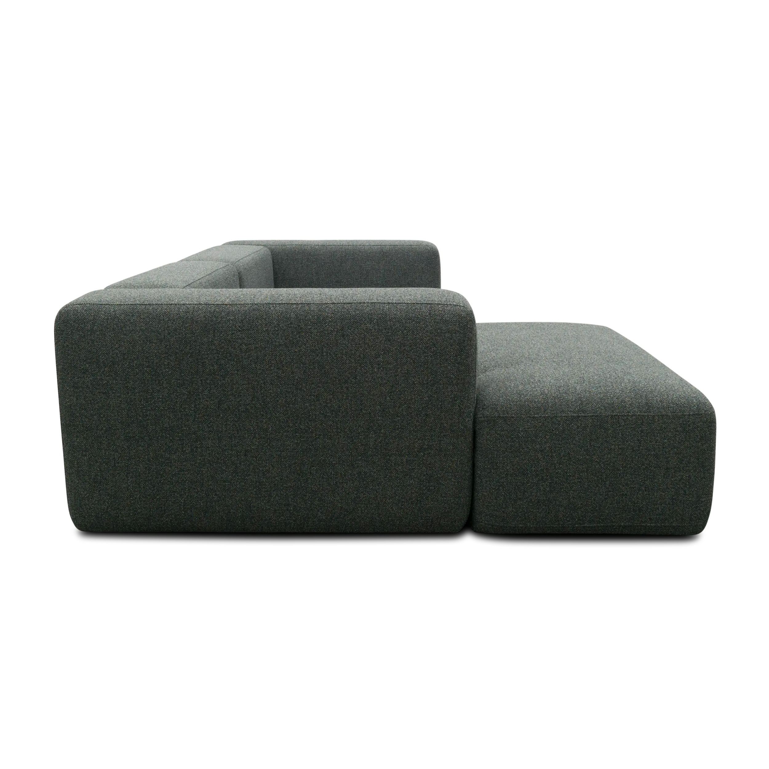 Modulsofa Vario, Ecksofa klein, Longchair links, Blaugrau