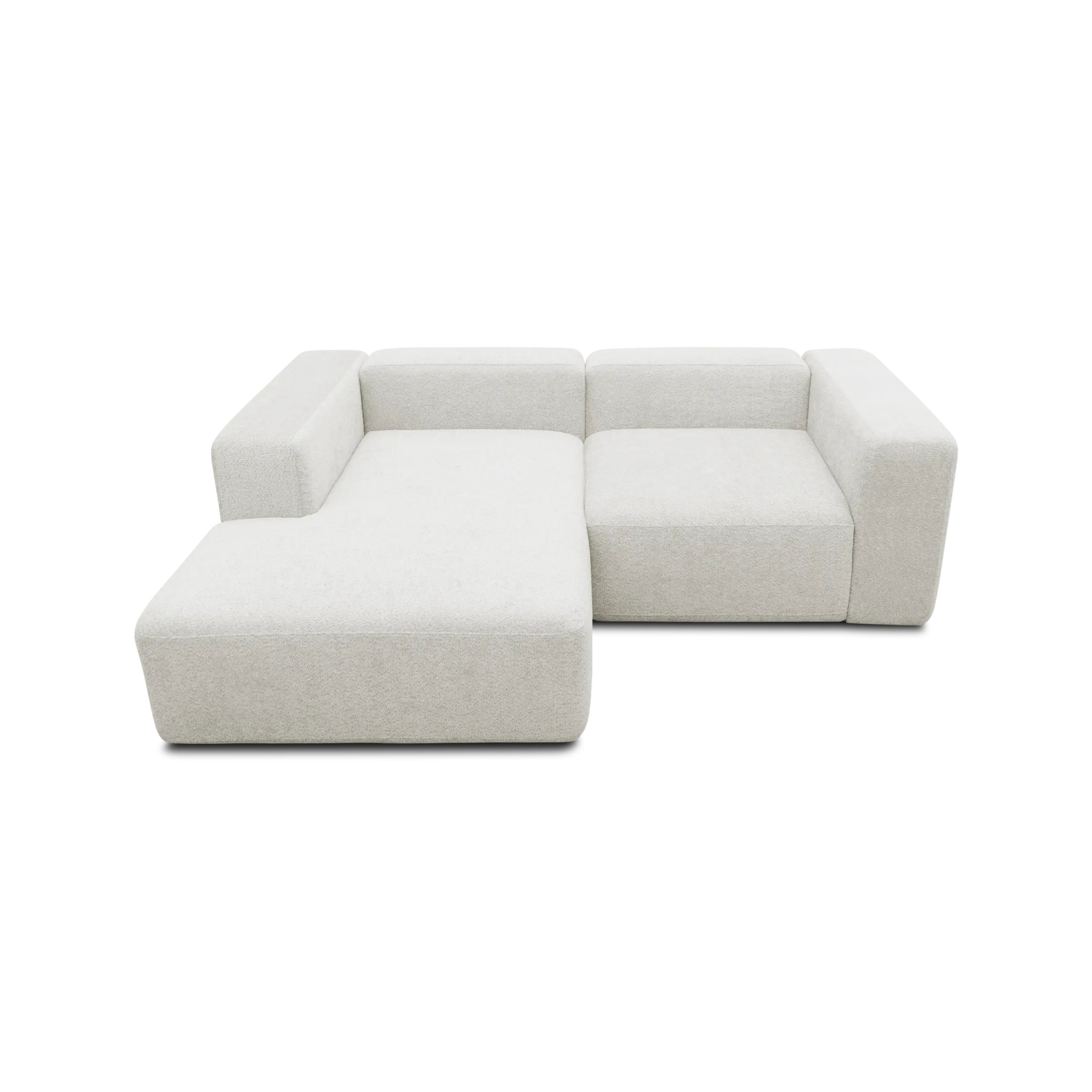 Ecksofa klein, Longchair links, Ivory