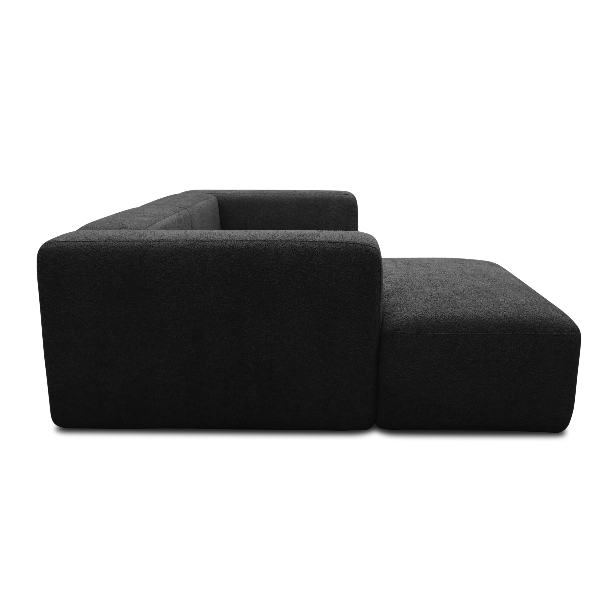 Ecksofa klein, Longchair links, Black
