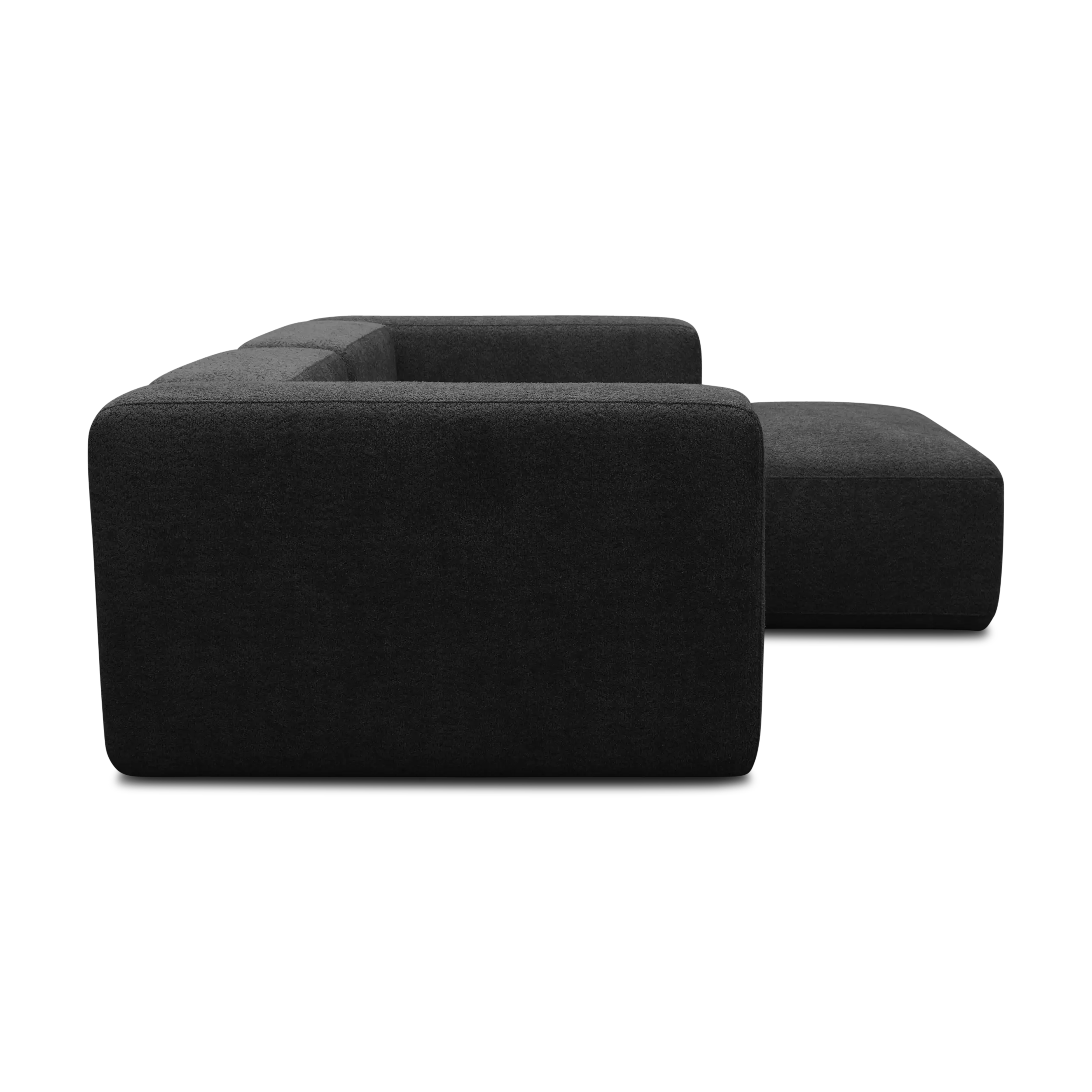 Ecksofa klein, Longchair rechts, Black