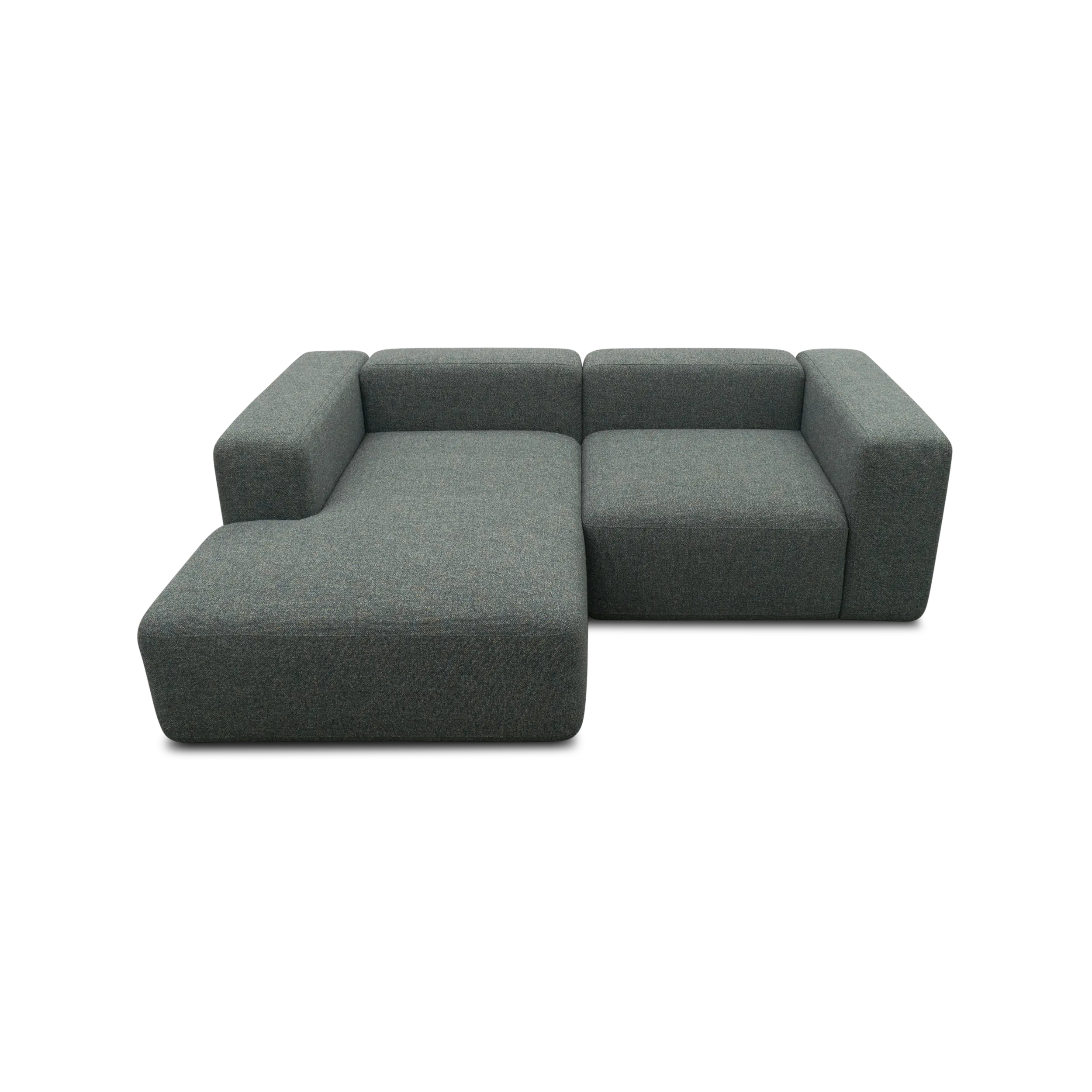 Modulsofa Vario, Ecksofa klein, Longchair links, Blaugrau