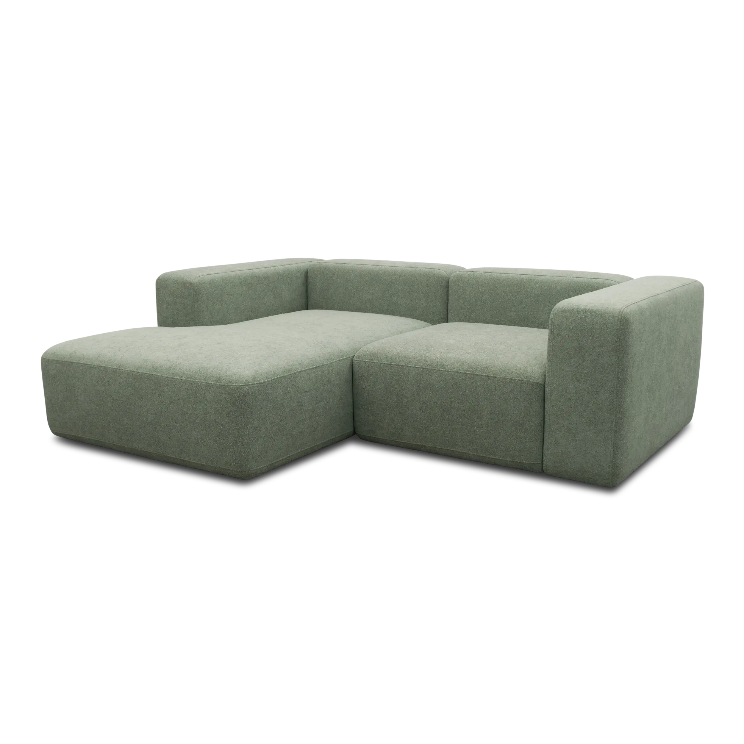 Ecksofa klein, Longchair links, Eukalyptus